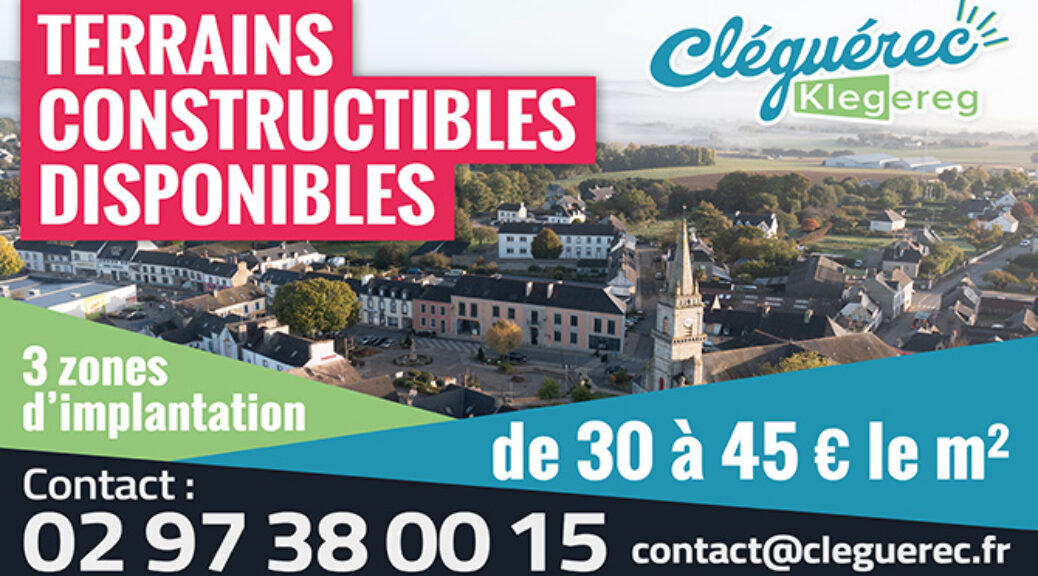 Terrains constructibles disponibles sur Cléguérec