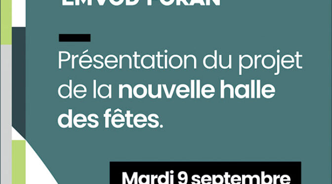 Réunion publique | Mardi 9 septembre | Salle des fêtes