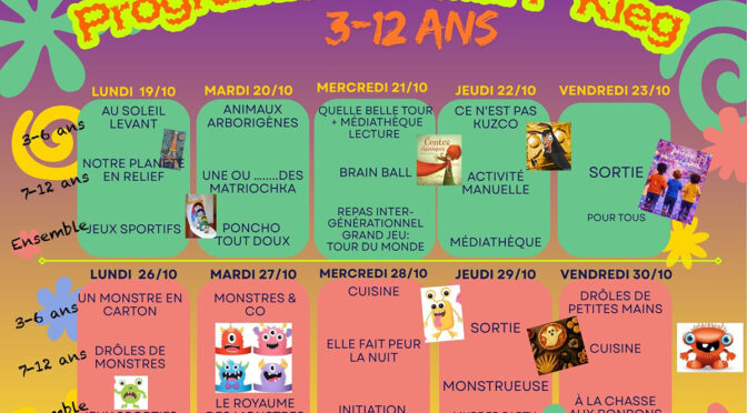 Programme ALSH 3-12 ans- Vacances toussaint 2026